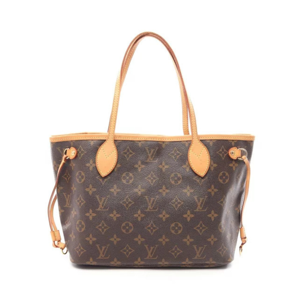 Louis Vuitton Neverfull Tote Bag Canvas Leather Monogram Brown